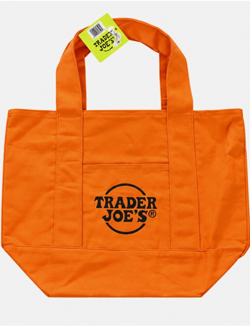 Trader Joe’s Orange Mini Tote Canvas Bag New with tag